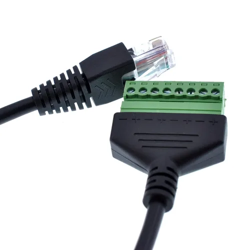 Vista 5 de 1pc compatible RJ45 tornillo terminal adaptador adaptador cable RJ45 8p8c macho Jack a 8 pines tornillo terminal Connecto 9.8 in