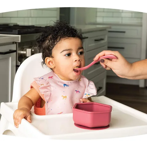 Vista 7 de Tiny Twinkle Cuchara para bebé, cuchara de alimentación para bebés sin BPA, cuchara de silicona para bebés, cucharas para bebés, artículos