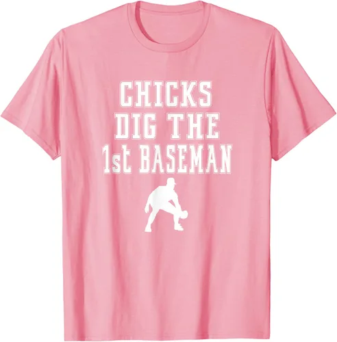 Vista 28 de Chicks Dig First Baseman - Camiseta de primera base Beisbol Player, Negro