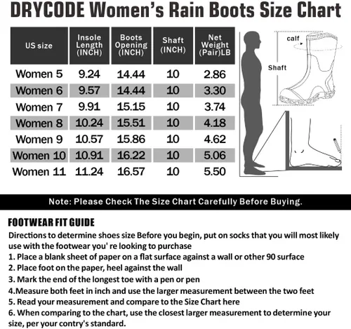 Vista 6 de D DRYCODE Rubber Boots for Women, 5mm Neoprene Mid Calf Rain Boots with Steel Shank, Waterproof Insulated Hunting Boots, Mud Work Boots, Black
