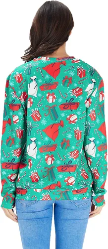 Vista 3 de Leapparel Suéter feo de Navidad para hombre y mujer, sudadera divertida de manga larga