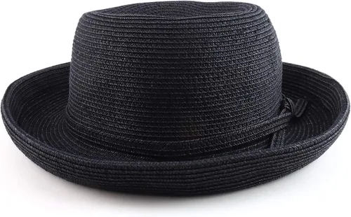 Vista 2 de Moda Tienda de ropa UPF 50+ sombrero de sol de ala de la hervidor de la trenza de papel suave