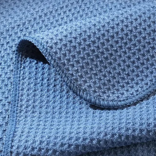 Vista 5 de POLYTE - Toalla de cocina de microfibra premium, tejido gofre, juego de 12 (16 x 28 pulgadas, azul oscuro, gris, blanco claro) Sin pelusas