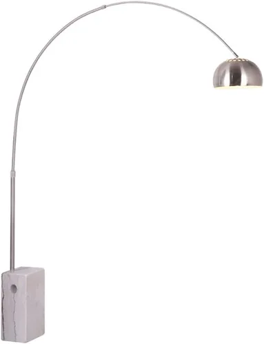 Vista 4 de LITFAD Lámpara de pie moderna de arco de altura flexible con interruptor de pie y base de mármol, luz de pie de acero inoxidable para sala de estar