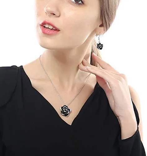 Vista 7 de Collar para mujer, pendiente, plata colgante, collar de cadena para mujer, aretes para fiesta, boda, conjunto de joyas de amor, práctico y útil