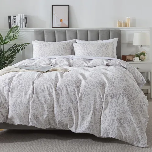Vista 61 de HoneiLife Juegos de Fundas de Edredón Twin - Funda de Edredón Floral 100% Algodón, Juego de Ropa de Cama Transpirable de 2 Piezas con Cierre