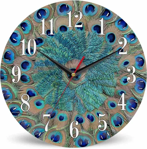 Vista 22 de Mxocom Reloj de pared de cocodrilo verde de dibujos animados con dientes, lindo estilo divertido de 10 pulgadas, silencioso, sin tictac, funciona