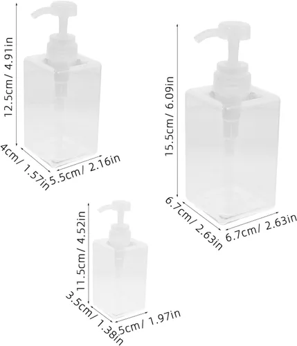 Vista 2 de Refillable Pump Bottle Set for Shampoo 3pcs Body Wash and Conditioner