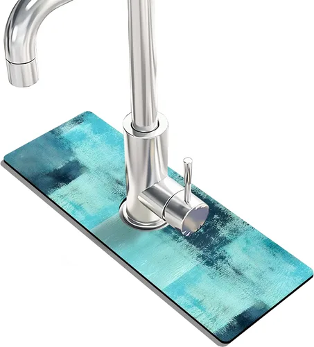 Vista 28 de Tapete protector contra salpicaduras para grifo de fregadero de cocina - 2 piezas, tapete súper absorbente de secado rápido, accesorios