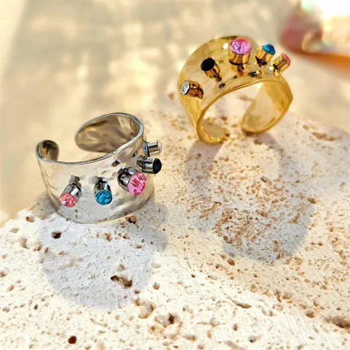 Vista 235 de Anillo de plata de ley 925, minimalista, ajustable, hecho a mano, para mujeres y niñas