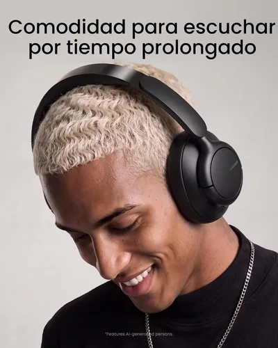 Vista 4 de Soundcore by Anker Q31i, auriculares adaptativos con cancelación de ruido Negro Absoluto