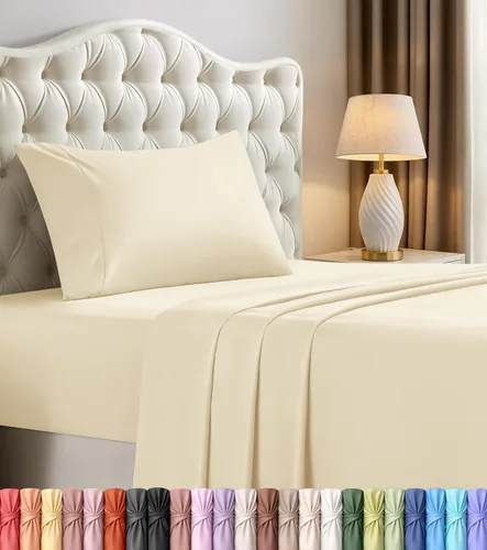 Vista 38 de Utopia Bedding - Juego de sábanas de microfibra cepillada, resistente al encogimiento y a la decoloración, de fácil cuidado, 3 piezas, tamaño Beige