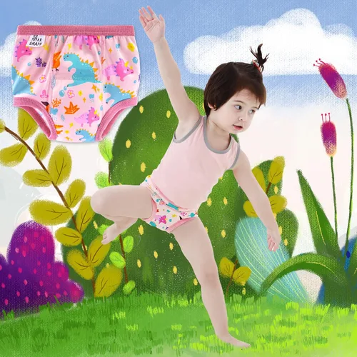 Vista 2 de Max Shape 6 paquetes de ropa interior de entrenamiento para niñas con capa absorbente de cena, pantalones reutilizables de entrenamiento