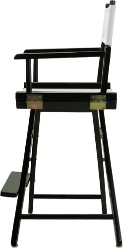Vista 5 de Casual Home - Silla de director de 24 pulgadas, marco negro, con lienzo blanco, altura de mostrador