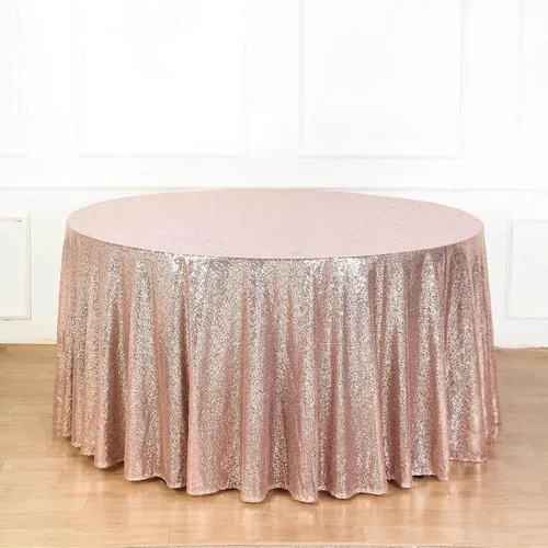 Vista 38 de Efavormart - Mantel redondo de lentejuelas brillantes de 120 pulgadas para banquetes de boda, fiesta, decoración del hogar
