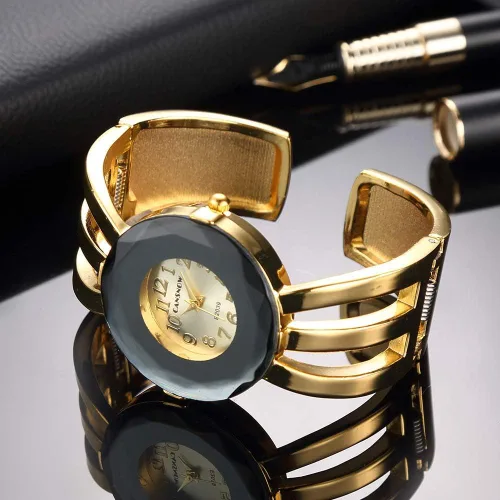 Vista 3 de Gosasa Reloj para mujer, diseño impresionante, banda de metal, tamaño pequeño y mediano, brazalete de vestir, 6 pulgadas, juego de regalo con pulsera