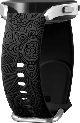 Vista 11 de Bandas grabadas florales para Galaxy Watch 7/6/4/5/5 Pro/4 6 Classic/Active Beige