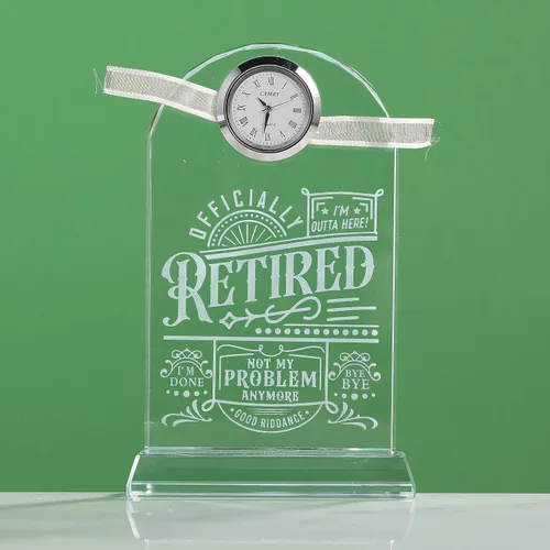 Vista 5 de Regalos de jubilación para mujeres y hombres 2024 compañeros de trabajo, reloj de cristal, regalo para compañeros de trabajo, regalos de despedida