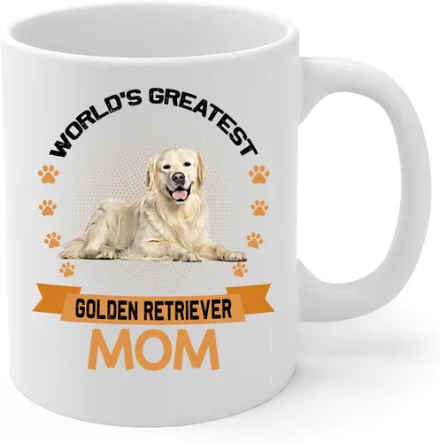 Vista 2 de World's Greatest Light Golden Retriever Dog Mom Gifts for Women Funny Coffee Mug White Ceramic Cup 11oz