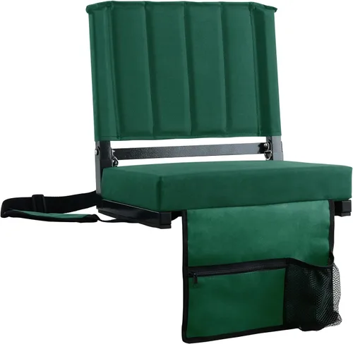 Vista 16 de Asientos de estadio con soporte trasero para gradas día del juego, deportes Sillas de gradas acolchadas de 2.8 pulgadas de grosor con ganchos