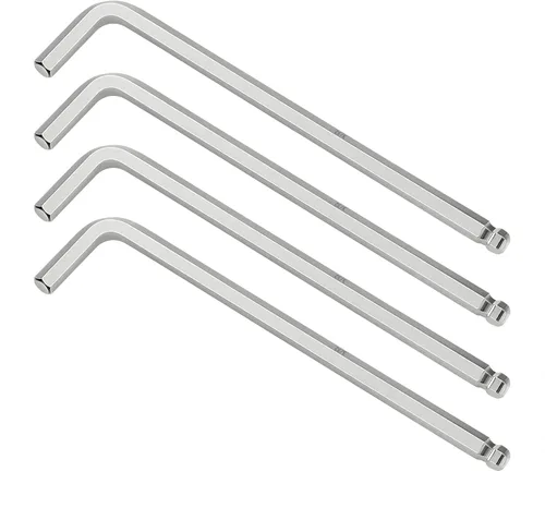 Vista 14 de 4 llaves Allen de extremo de bola de 1/4 pulgadas, llave hexagonal interna SAE, herramienta de reparación de brazo largo en forma de L, CR-V
