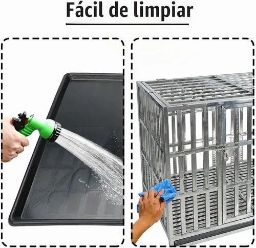 Vista 4 de Confote Jaula de metal resistente de 37 pulgadas, jaula para mascotas de alta ansiedad con ruedas bloqueables y puertas dobles para perros pequeños