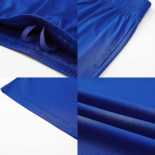 Vista 6 de Pantalones cortos deportivos para niños, elásticos, de secado rápido, pantalones cortos deportivos de fútbol para niños con bolsillos