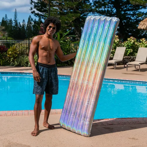 Vista 3 de Poolcandy Balsa holográfica de lujo para piscina - 74 x 30