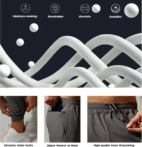 Vista 7 de Pantalones deportivos de entrenamiento para hombre de secado rápido pantalones deportivos para correr pantalones de entrenamiento cónicos