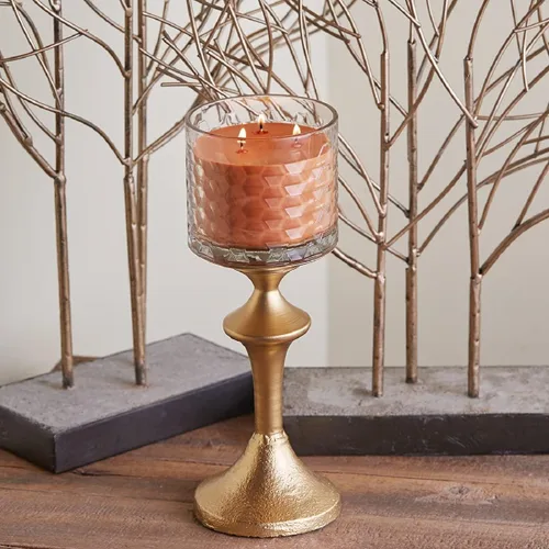 Vista 4 de Root Candles - Velas perfumadas de otoño en forma de panal de miel, de vidrio, con mezcla de cera de abejas de 3 mechas, 12 onzas, elaboradas a