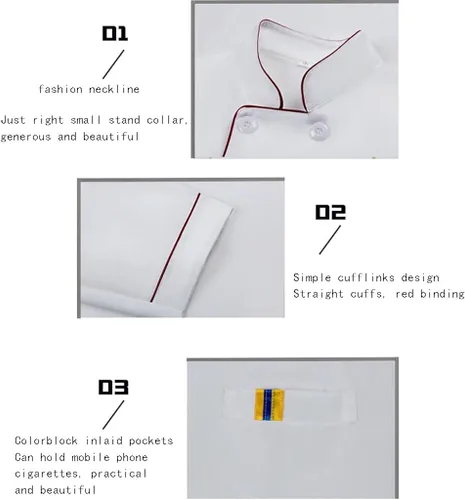 Vista 2 de Unisex Chef Coat for Hotel Kitchen Restaurant Food Service Uniform ShortLong Sleeve Chef Jacket for Men Women