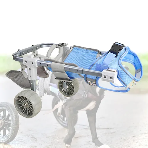 Vista 8 de Silla de ruedas para perros para patas traseras de 2/4 ruedas, patas traseras ajustables para mascotas, carritos para perros con ruedas, ayuda