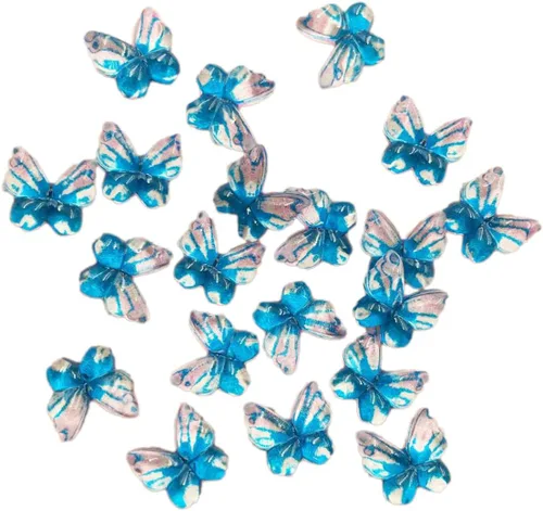 Vista 14 de Diamantes de imitación de mariposa con parte trasera plana, 80 unidades de 0.394 pulgadas, dijes de mariposa de resina para uñas, adornos, álbumes