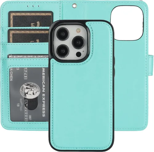 Vista 24 de Bocasal - Funda tipo cartera desmontable para iPhone 14 Pro, color negro