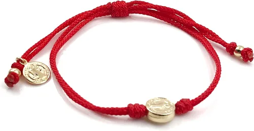 Vista 4 de St Benedict Coin Medal on Adjustable Red Cord Wrist Adjustable Bracelet