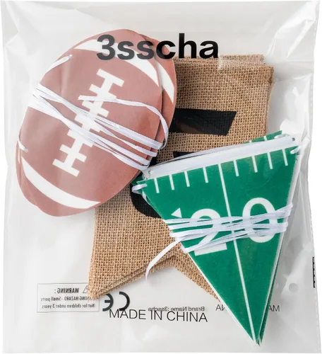 Vista 7 de Banners de arpillera y fieltro de fútbol, sin bricolaje, 3 unidades, pancarta de fútbol para juego, línea de tiempo, decoración para colgar