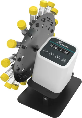 Vista 9 de Mezclador de Rodillos de Tubos Analógico Digital, Mezclador de Tubos con Velocidad Ajustable 20-80RPM, 6 Rodillos con Temporizador (1min-23h59min)