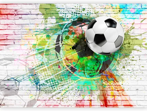 Vista 16 de artgeist Mural de pared Fútbol de 77 x 55 pulgadas, papel tapiz autoadhesivo extraíble, gran calcomanía, decoración de pared, diseño de imagen