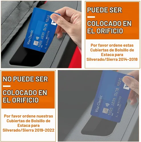 Vista 5 de WDG Fundas de bolsillo de estaca para riel de cama para GMC Sierra 1500
