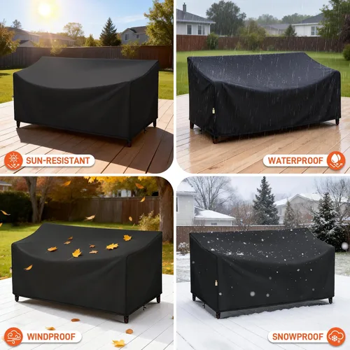 Vista 7 de Arcedo Fundas impermeables de 2 plazas para muebles de patio, resistente a la intemperie, funda de sofá para silla de exterior, 54 pulgadas de ancho