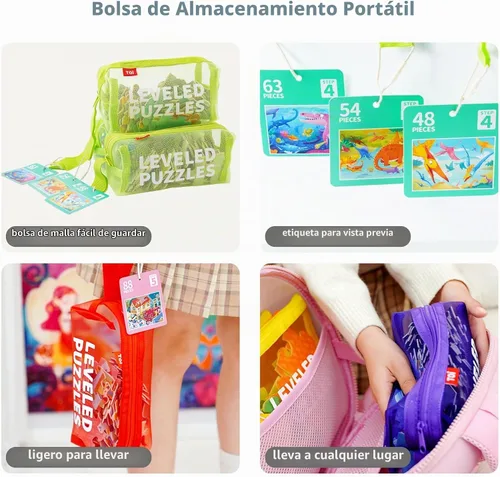Vista 5 de TOI Rompecabezas nivelados para niños de 4 a 6 años, aprendizaje preescolar
