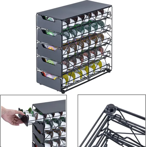 Vista 3 de K - Portavasos para mostrador pequeño para Keurig K-cup Holder para Mr Coffee for Tea (105 cápsulas-5 niveles)