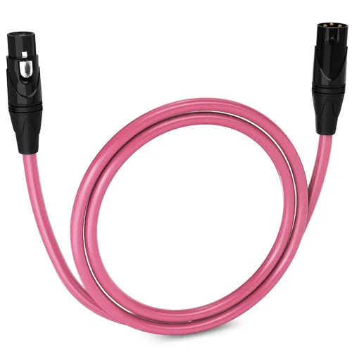 Vista 43 de LyxPro Cable de micrófono XLR hembra a macho de ángulo recto de 3 pines de 1.5 pies para altavoces amplificados, interfaz de audio, rendimiento