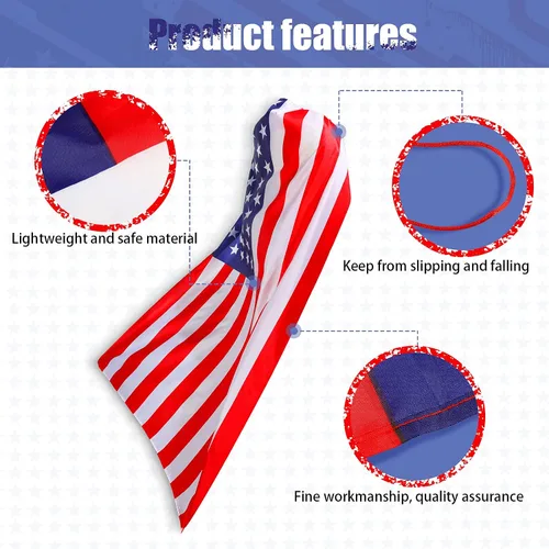 Vista 4 de Geyoga Disfraz de capa de bandera americana, 2 unidades, retro, de los años 80, patriótica de Estados Unidos, para adultos, celebración del Día