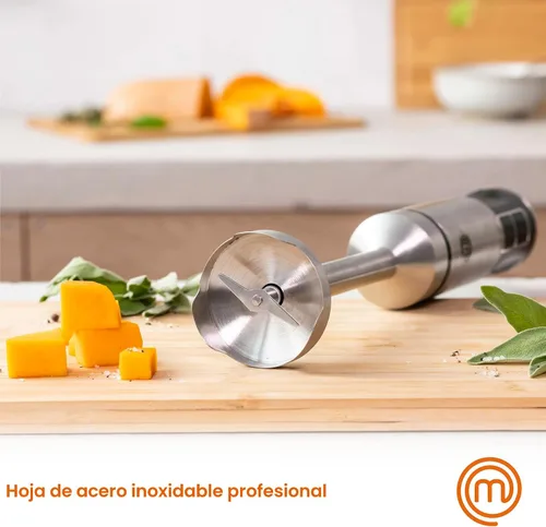Vista 3 de MasterChef Batidora de Inmersión de Mano con Batidor Eléctrico y Accesorios de Espumador de Leche, Batidora de Mano de Acero Inoxidable para Hacer