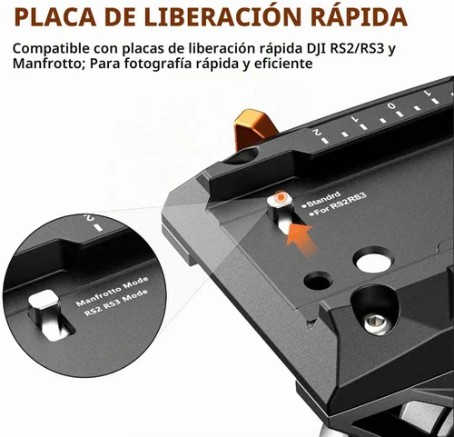 Vista 4 de COMAN Trípode de cámara de 73 pulgadas con cabezal fluido y cuenco de nivelación, carga útil de 22 libras, trípode monopie portátil de aluminio 2