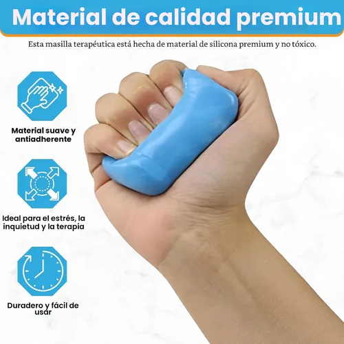 Vista 5 de FlintRehab Masilla terapéutica para adolescentes y adultos (paquete de 4, 3 onzas cada uno), masilla para terapia de manos, antiestrés y alivio