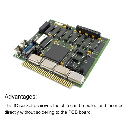 Vista 5 de MECCANIXITY DIP IC Chip Socket Adapter Flat Pin 24P 0.100 in Paso 0.591 in IC Socket para chip de placa PCB, paquete de 30