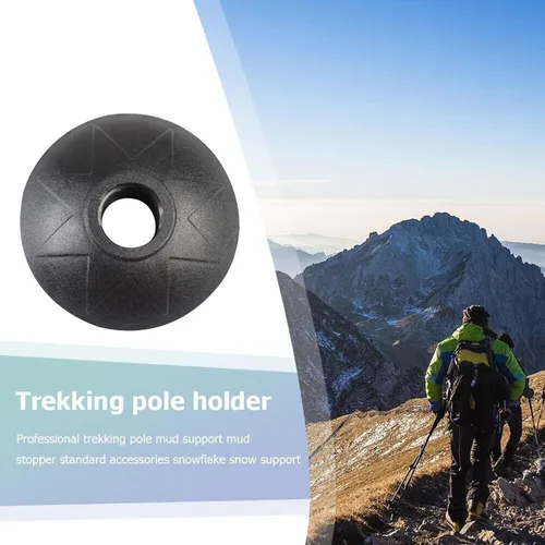 Vista 2 de Juego de puntas de bastón de trekking – Protectores de puntas de repuesto para bastones – Cestas de nieve y barro