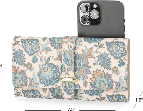 Vista 2 de Mundi - Cartera File Master con bloqueo RFID para mujer, con bolsillo para cambio
